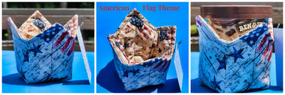Reversible Ice Cream Pint Cozies - American Flag Theme