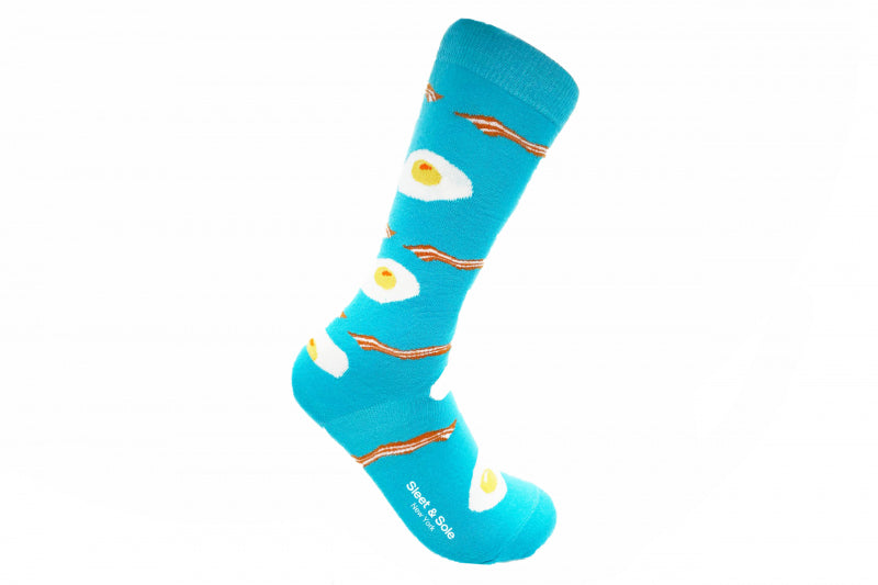 Eggs and Bacon Fun REPREVE Socks Made in America