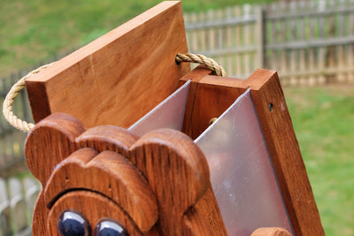 Top view of the bear Amish Made Bird Feeders