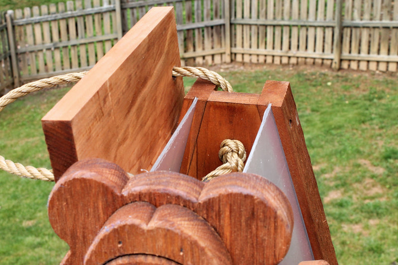 Top view of the bear Amish Made Bird Feeders