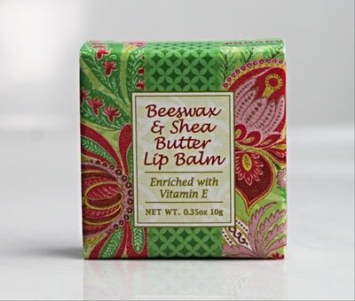 Beeswax with Shea Butter Lip Balm in Passion Flower print box