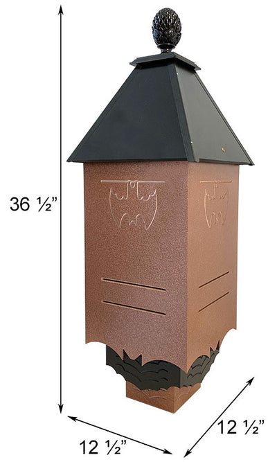 Dimensions for the Bat Grotto Bat House, 200 bats