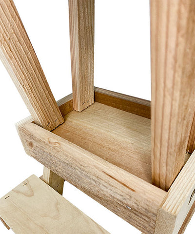 Close of the Cedar Picnic Table Squirrel Feeder