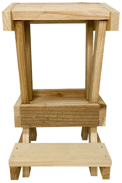 Side view of the Cedar Picnic Table Squirrel Feeder