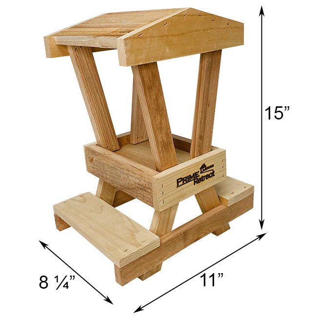Dimensions for the Cedar Picnic Table Squirrel Feeder