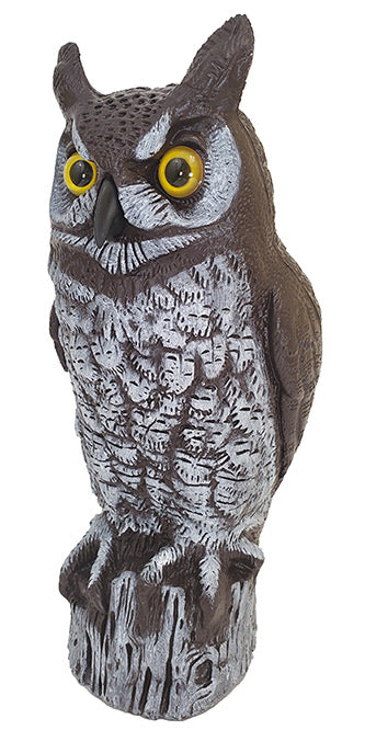 Hand Painted Owl Scarecrow Decoy is 16" tall
