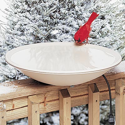 Heated 20" Bird Bath with Deck Mount