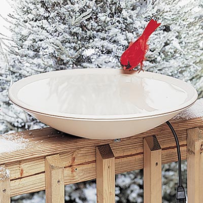 Heated 20" Bird Bath with Deck Mount