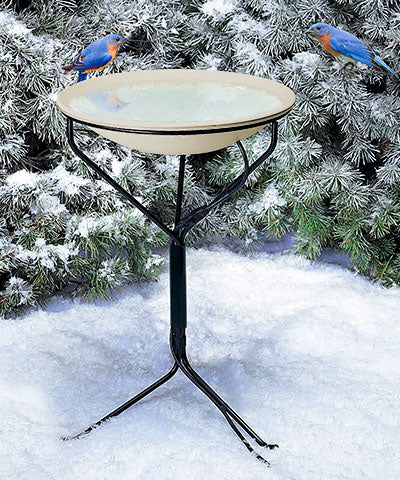 Heated Bird Bath with Metal Stand