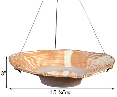 Dimensions of the butternut Hanging Ceramic Bird Baths
