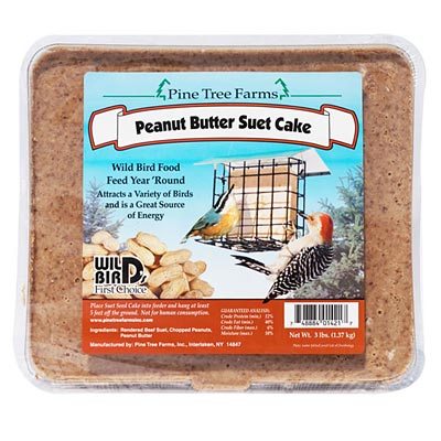 Peanut Butter Suet Cake, 3lbs Each, Pack of 8 Cakes