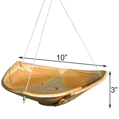 Dimensions of the natural  Hanging Ceramic Bird Bath