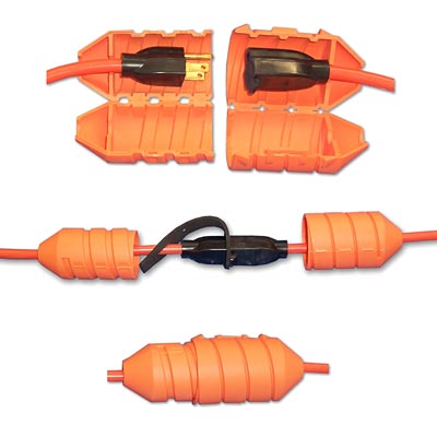 Orange Watertight Outdoor Cord Connectors