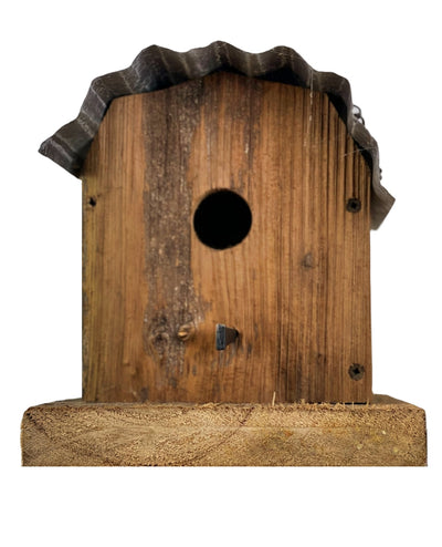 This rustic, Amish Barnwood birdhouse is made from upcycled wood from an old Amish barn.