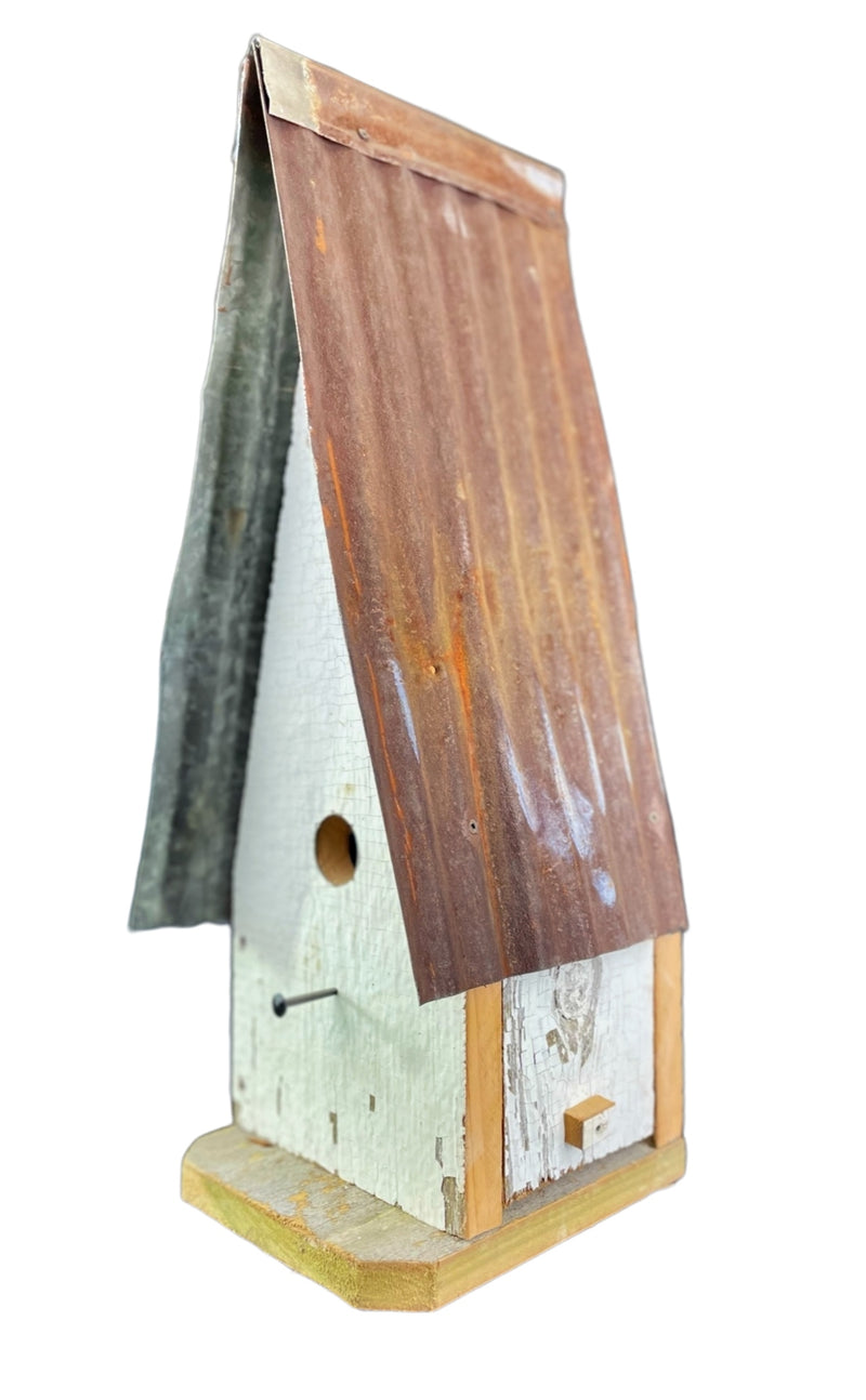 High White Shanty Birdhouse side view