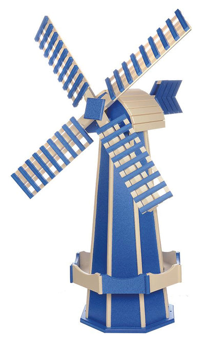 Jumbo Size Poly Windmill - Bright Blue and Ivory