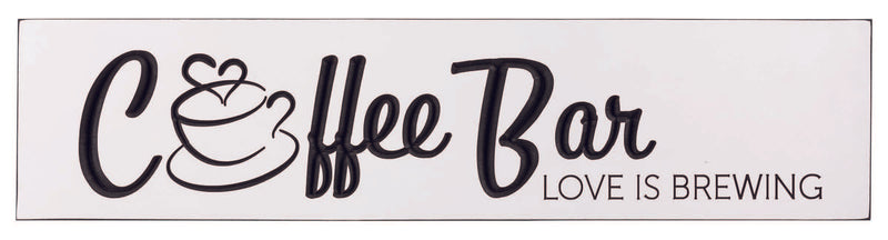 Engraved 24 x 5.5 inch sign  "Coffee Bar Love is Brewing"