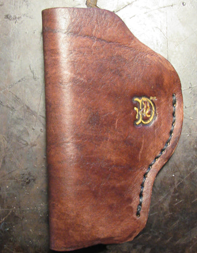 Leather Compact Holster with a monogram
