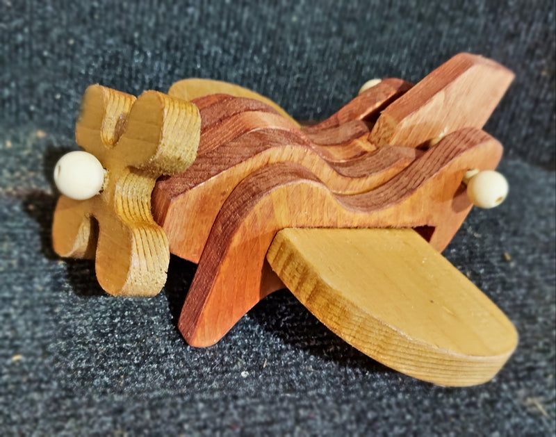 Top view of the Handcrafted Wooden Airplane 