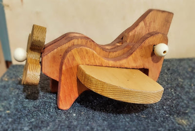 Side view of the Handcrafted Wooden Airplane