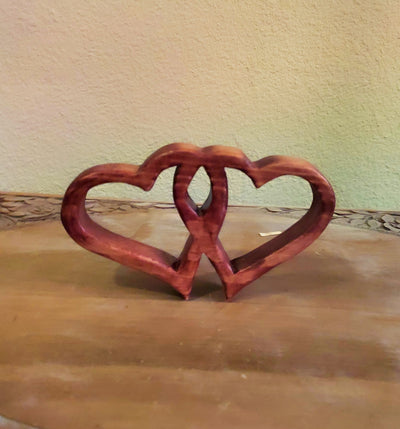 Intertwined wooden Hearts Home Decor.