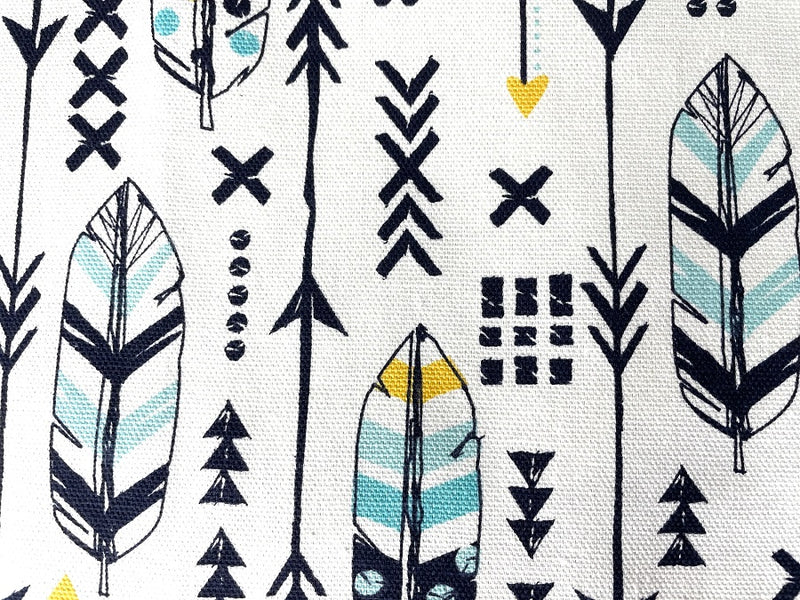 Close up of the Candace Arrows and Feathers Print Apron