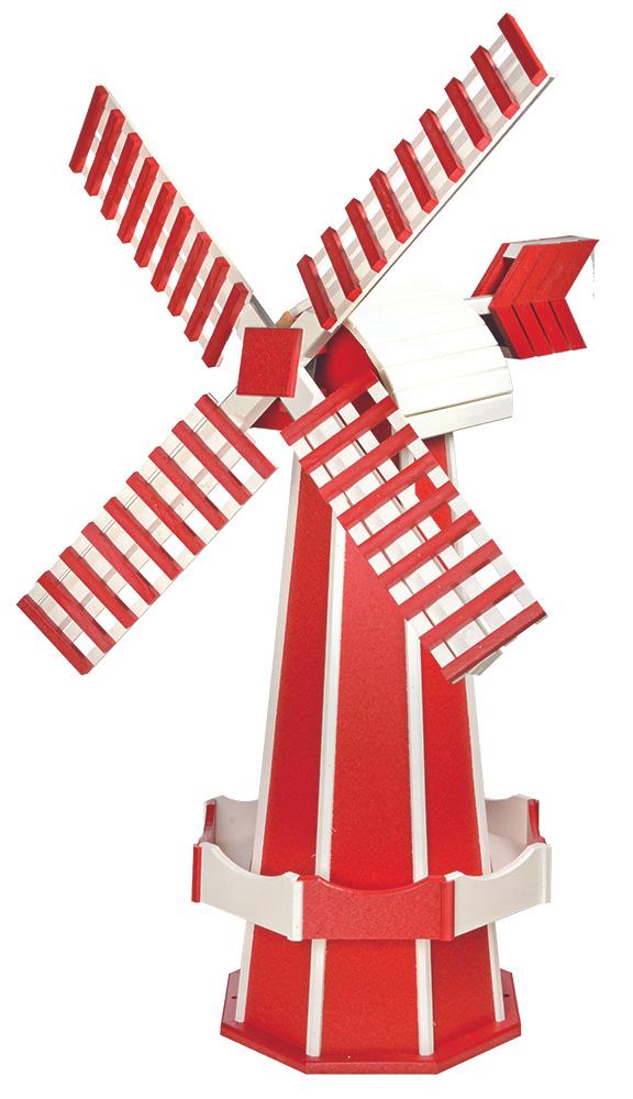 Cardinal Red and White Jumbo Size Poly Windmill by Beaver Dam 