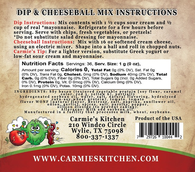 BLT Dip and Cheeseball Mix Packaging 