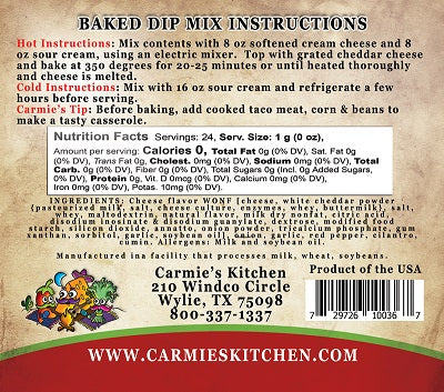 Baked Enchilada Dip Mix Packaging