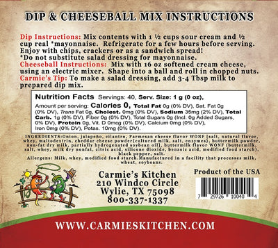 Jalapeno Ranch Dip and Cheeseball Mix Packaging