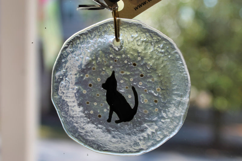 Kitty in the snow Suncatchers and Mini Ornaments