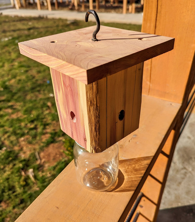 Handmade Cedar Carpenter Bee Trap
