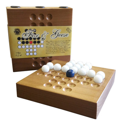 Fox & Geese Wooden Traveler Game is for 2 players and no batteries are needed.