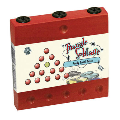 Sometimes called the IQ tester, Triangle Solitaire Rainbow Wooden Traveler Game is a fun game of strategy.