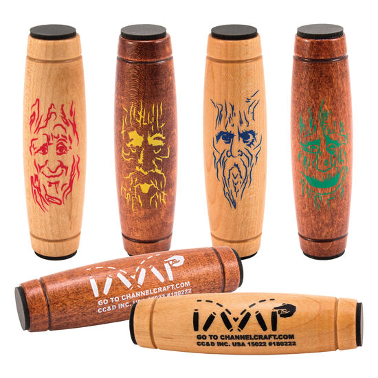 Timber Tumbler Dexterity Game with fun stoic tree faces for Harvest Array.  Each sold separately