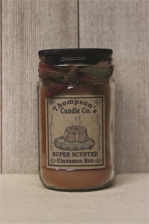 Cinnamon Bun  Mason Jar Super Scented Candles 12oz.