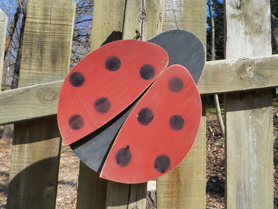 Amish Made Wooden Ladybug Decoration for your yard or fence from Harvest Array