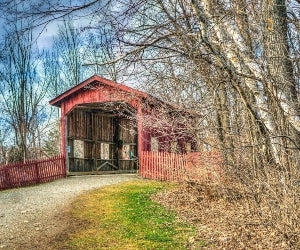 Amish Made Covered Bridge Bird Feeder looks just like a real covered bridge