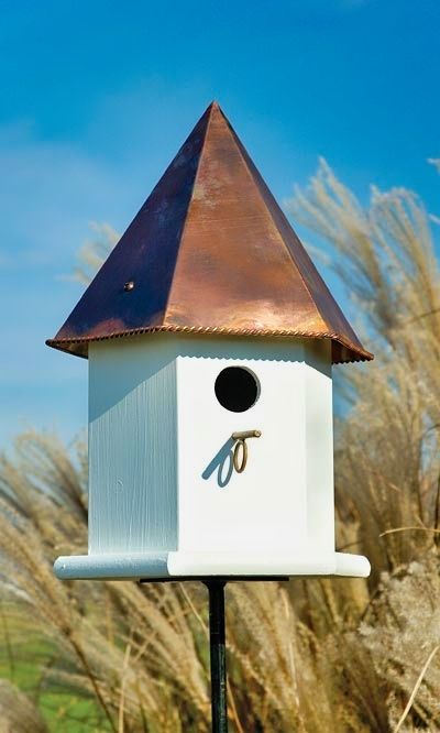 Deluxe Songbird Bird House with a Brown Roof