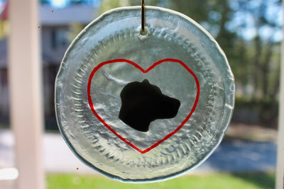 Your Dog is always in your heart glass suncatcher