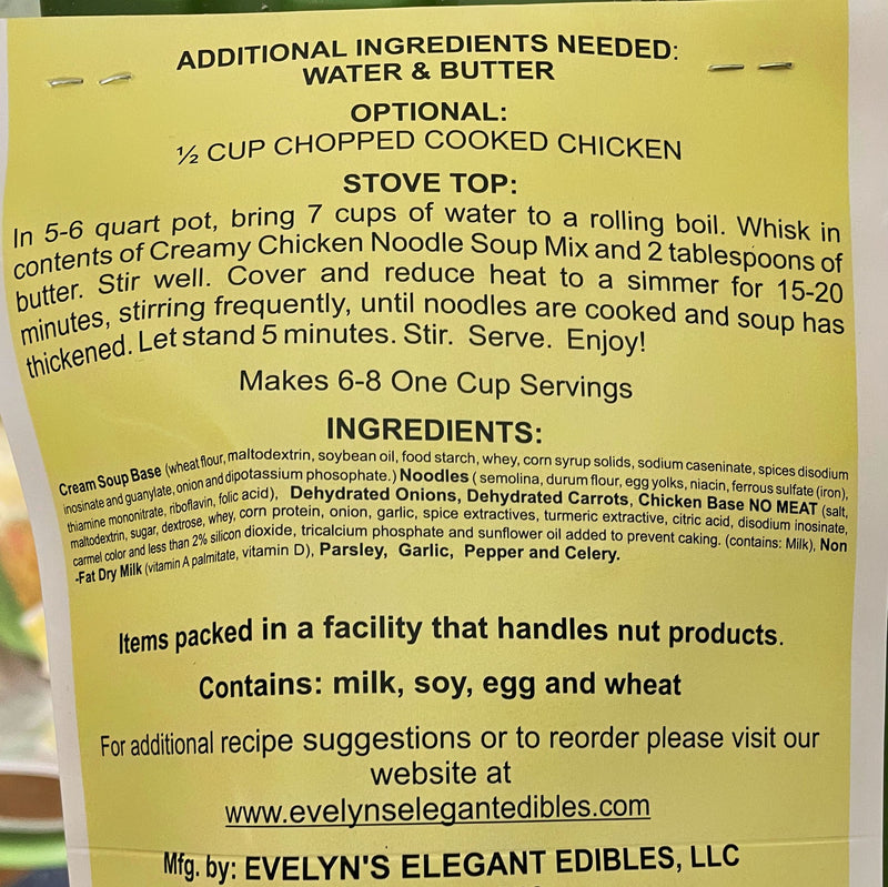 Directions and ingredients for Evelyn&