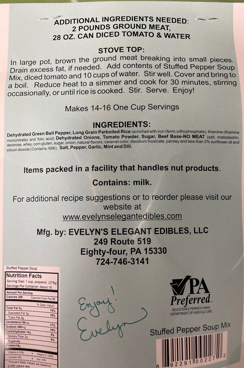 Back of package of Evelyn&