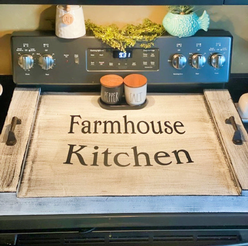 Boxed Farmhouse Kitchen Stove Top Cover .