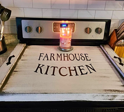 Flat "Farmhouse Kitchen" Stove Top Cover 