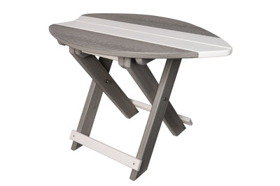 Driftwood and White Poly Surf Board Folding End Tables