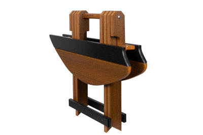 Mahogany and Black Poly Surf Board Folding End Tables - Folded up
