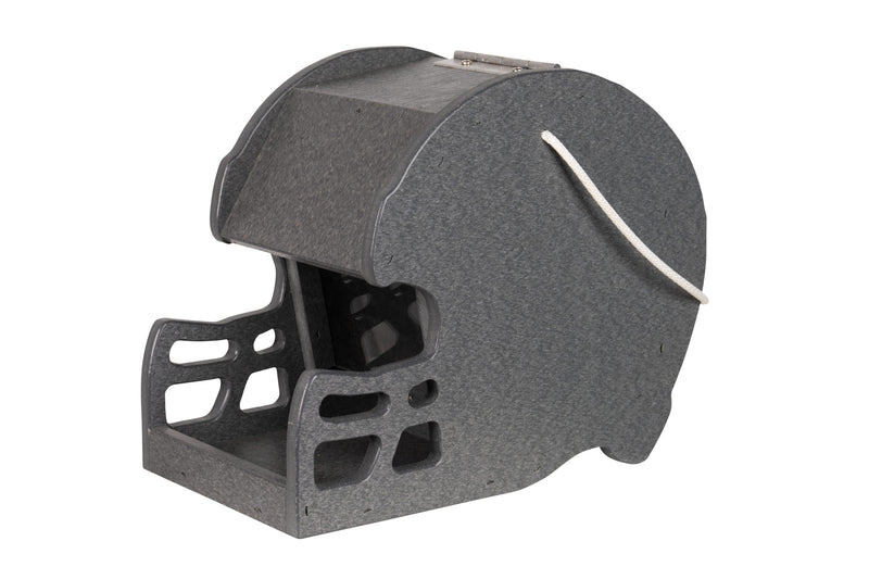 Dark Gray Football Helmet Poly Bird Feeders