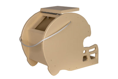 Side view of the Ivory Football Helmet Poly Bird Feeders
