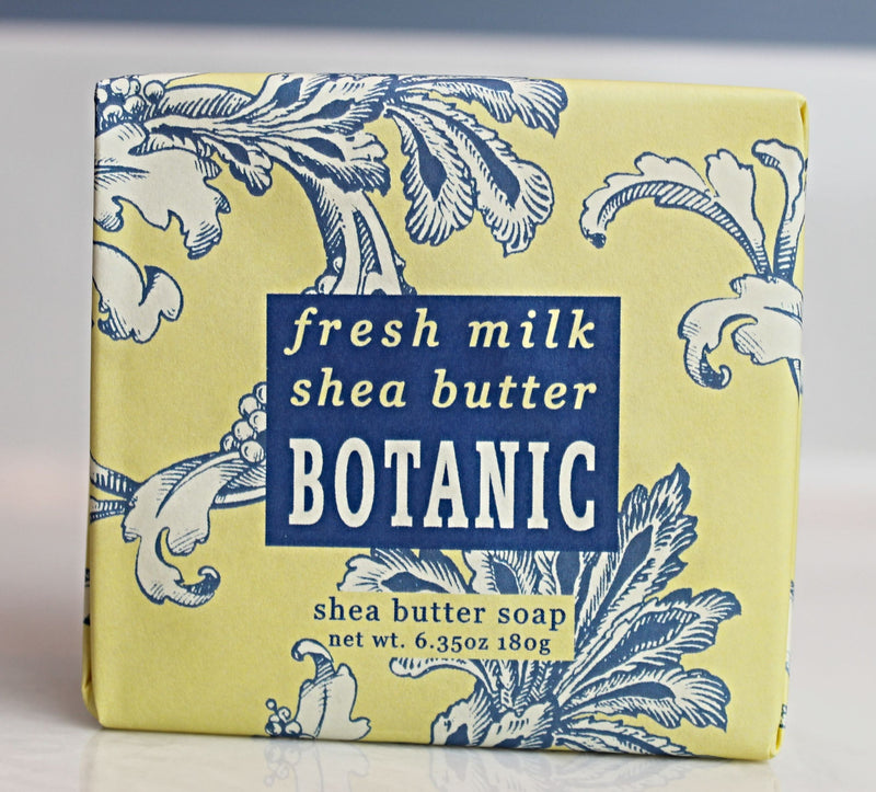6.35 ounce bar of Fresh Milk shea butter botanical soap