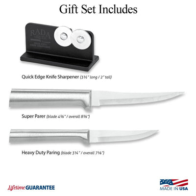 Rada Paring Knives Plus Sharpener Set